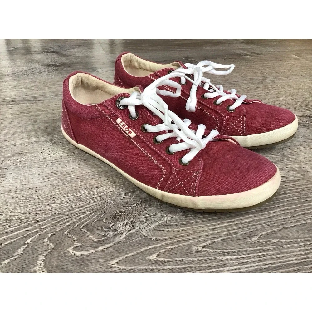 Taos Star Red Canvas Women's Size 7.5 Comfort Walking Sneakers Shoes STA-12844